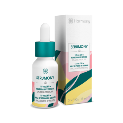 Huile visage apaisante au CBD - 137mg - Harmony - Packaging