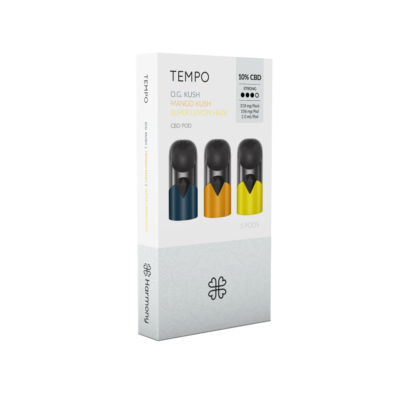 Recharge Tempo - OG Kush - Mango Kush - Super Lemon Haze - 10% - Harmony - Boite