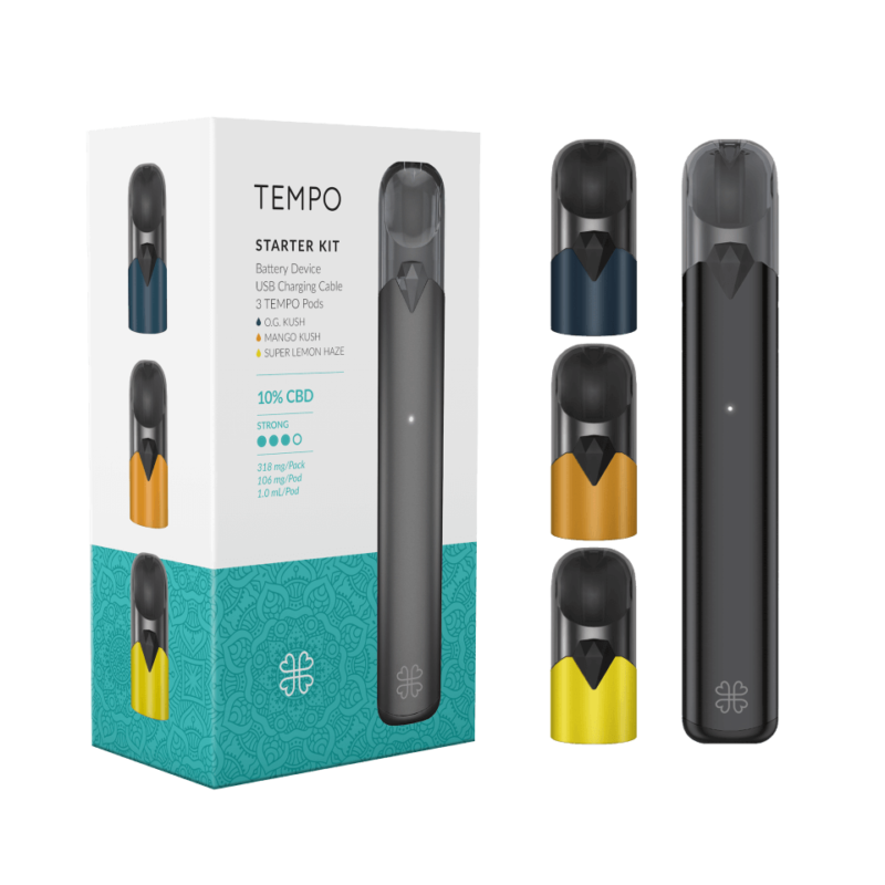 Starter Kit Tempo - OG Kush - Mango Kush - Super Lemon Haze - 10% - Harmony - Packaging