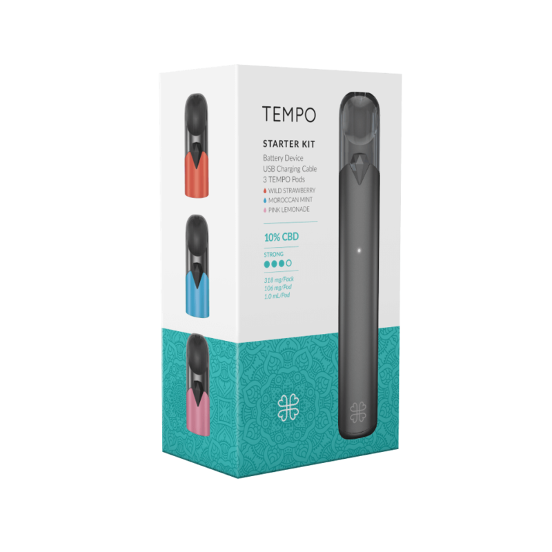 Starter Kit Tempo - Wild Strawberry - Moroccan Mint - Pink Lemonade - 10% - Harmony - Boite