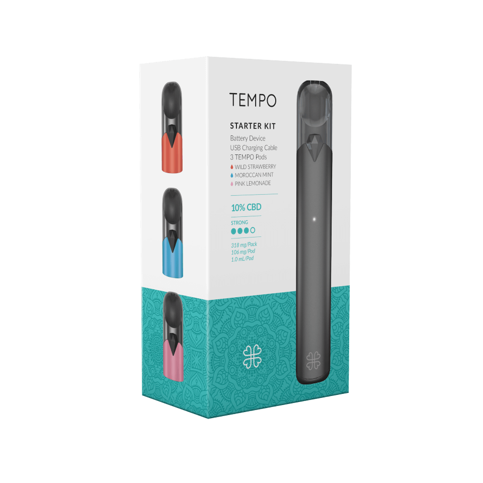 Starter Kit Tempo - Wild Strawberry - Moroccan Mint - Pink Lemonade - 10% - Harmony - Boite